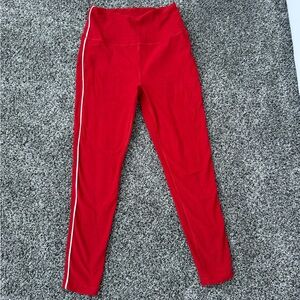Beyond Yoga Bright Red Athletic Top with White Trim Size Medium
